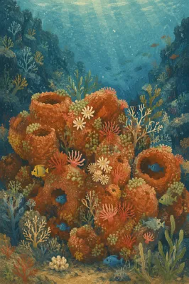 Colorful Tropical Coral Reef Underwater Scene