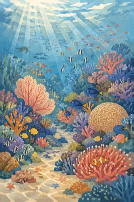 Vibrant Tropical Coral Reef Underwater Scene