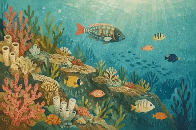 Tranquil Tropical Coral Reef Underwater Scene