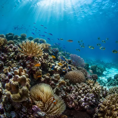 Vibrant Tropical Coral Reef Underwater Scene