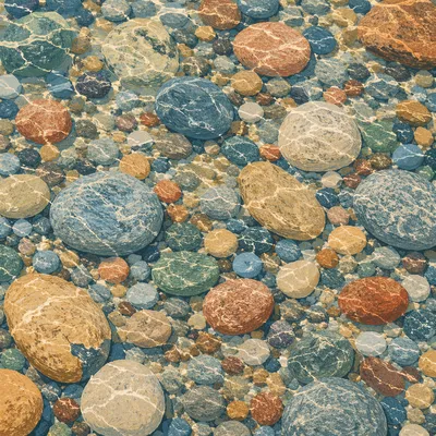 Crystal Clear Lake Pebbles Through Water