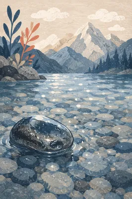 Crystal Clear Alpine Lake Pebbles