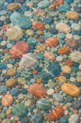 Crystal Clear Lake Pebbles Under Water