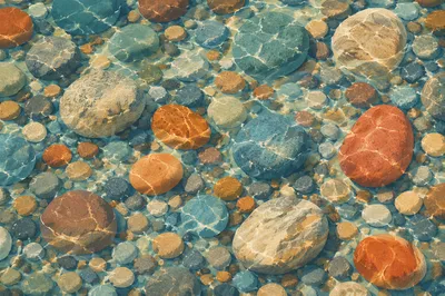 Crystal Clear Lake Pebbles Underwater Texture