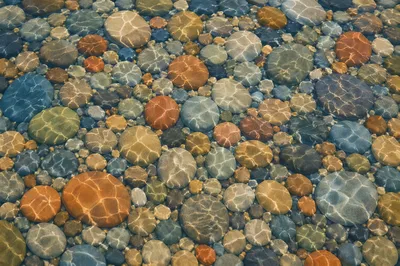 Crystal Clear Lake Pebbles Under Water