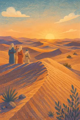 Golden Sunset Over Sweeping Desert Dunes