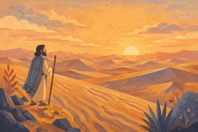 Golden Sunset Over Desert Sand Dunes