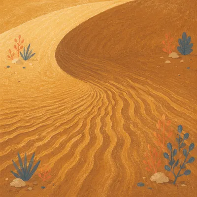 Golden Hour Desert Dune Ripples