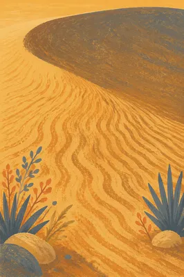 Golden Hour Desert Dune Ripple Pattern