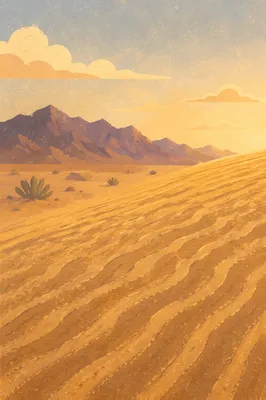 Golden Hour Desert Ripple Dunes