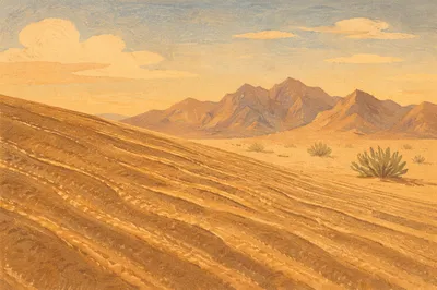 Golden Hour Desert Dune Ripples