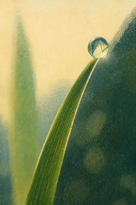 Morning Dew Drop on Fresh Grass