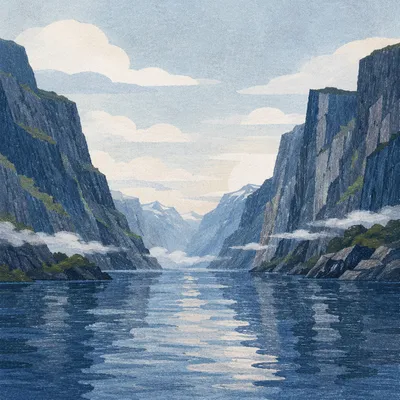 Serene Norway Fjord with Steep Cliffs