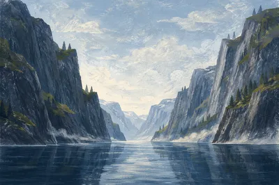 Serene Norway Fjord at Dawn