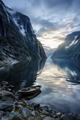 Calm Nordic Fjord at Dawn