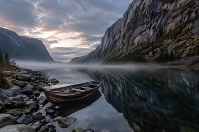 Serene Norwegian Fjord at Dawn