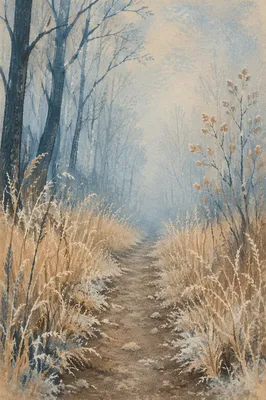 Foggy Forest Path at Dawn
