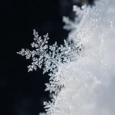 Delicate Frost Crystals in Winter Macro