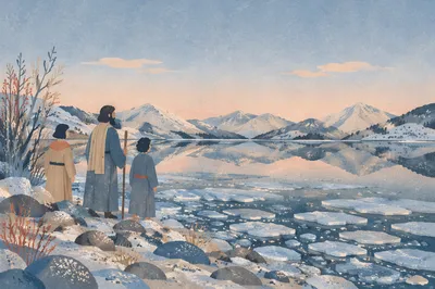 Frozen Lake at Blue Hour Reflection