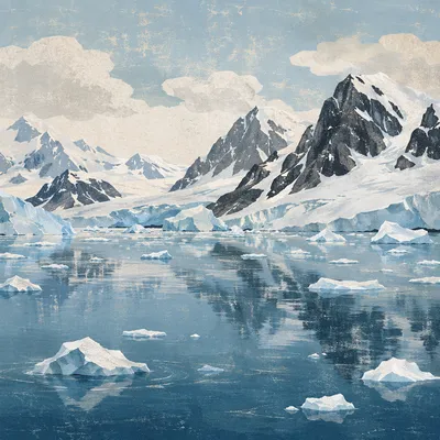 Remote Blue Glacier Mountain Landscape