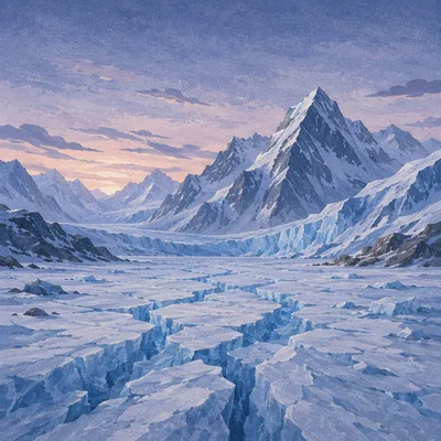 Remote Glacier Blue Mountain Panorama