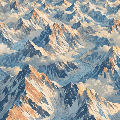 Remote Blue Glacier Mountain Aerial Landscape