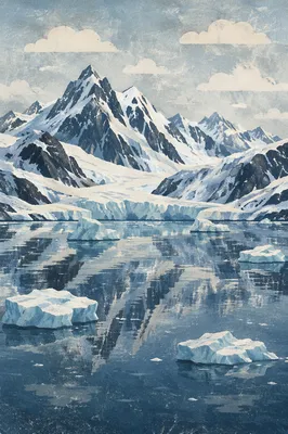 Remote Blue Glacier and Polar Mountains