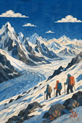 Remote Glacier Basin Under Cobalt Sky