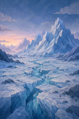 Remote Glacier Blue Mountain Panorama