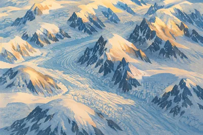 Remote Glacier Blue Mountain Wilderness Aerial