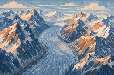 Remote Blue Glacier Mountain Wilderness