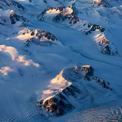 Remote Glacier Blue Polar Mountain Range