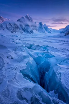 Remote Glacier Blue Mountain Twilight Landscape