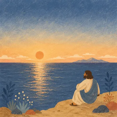 Golden Sunrise Over Calm Ocean Horizon