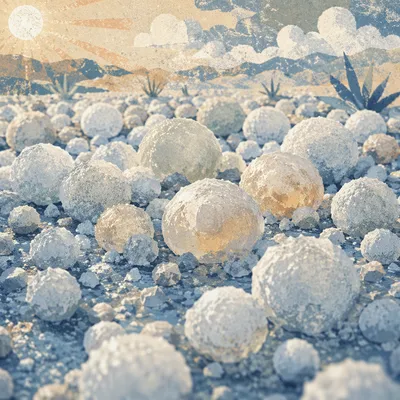 Hailstones on Frozen Ground After Storm