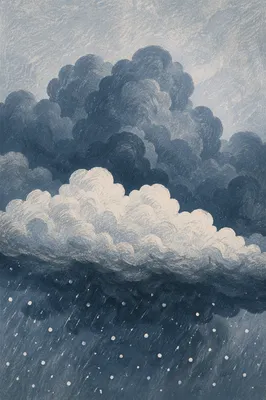 Intense Hailstorm Clouds in Open Sky