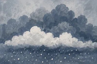 Intense Hailstorm Clouds in Open Sky