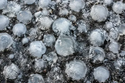 Macro Hail Stones After Extreme Storm
