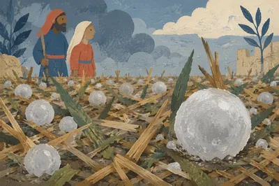 Hail Stones on Grass After Storm