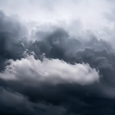 Intense Hailstorm Clouds in Open Sky