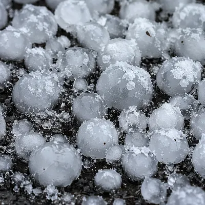 Macro Hail Stones After Severe Storm