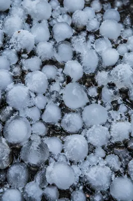 Macro Hail Stones After Extreme Storm