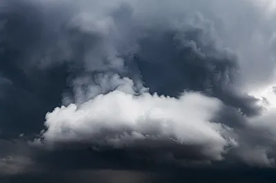 Intense Hailstorm Clouds in Open Sky