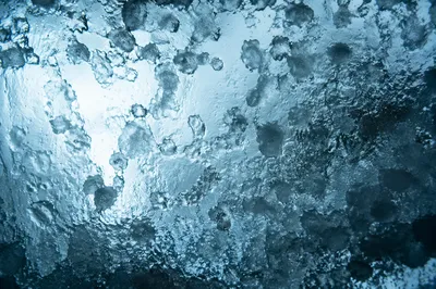 Macro Hailstones on Frosted Glass Surface