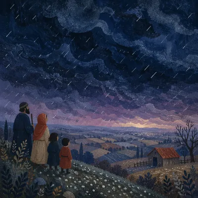 Approaching Hailstorm Over Rural Farmland