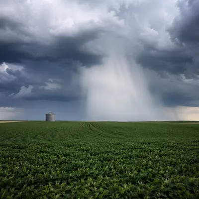 Approaching Hailstorm Over Rural Farmland