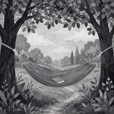 Peaceful Forest Hammock Reading Retreat