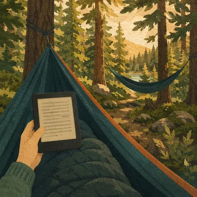 Peaceful Forest Hammock Reading Retreat