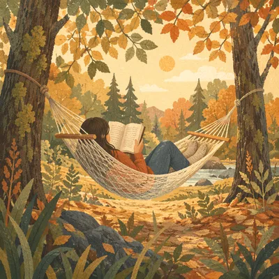 Peaceful Forest Hammock Reading Retreat