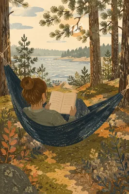 Peaceful Forest Hammock Reading Retreat